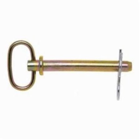 CAMPBELL CHAIN & FITTINGS Hitch Pin, 12 In Dia, 414 In L Usable, Forged Steel, Zinc Plated With Yellow Chromate, 5, T3899724 T3899724